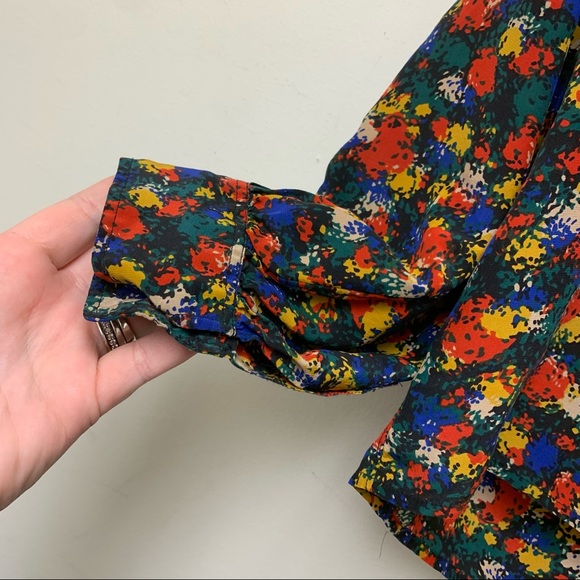 Vintage St Laurent Rive Gauche Print Silk Blouse - Picture 5 of 9